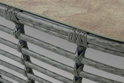 "Валенсия" журнальный столик из искусственного ротанга, цвет серый