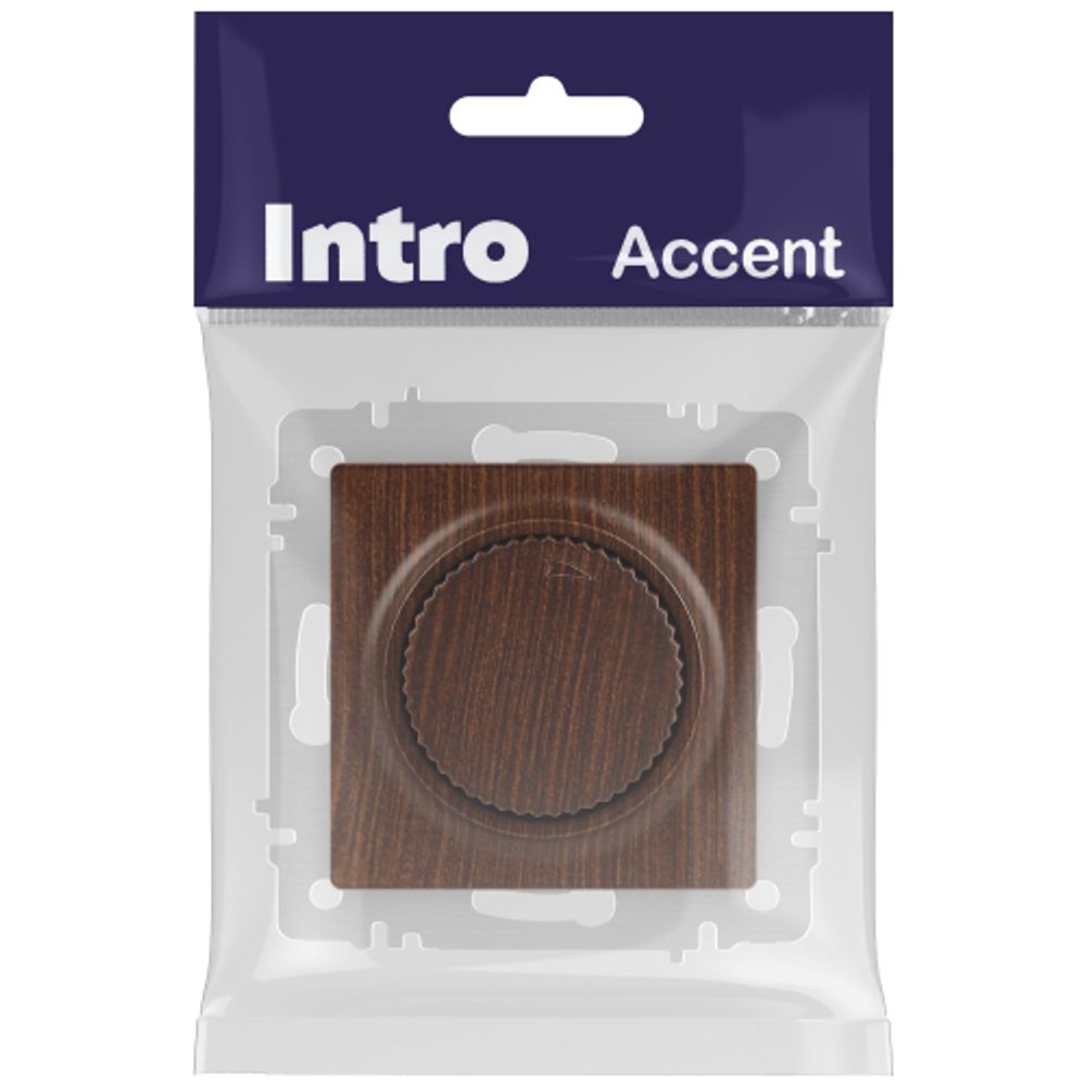 Светорегулятор Intro Accent 6-401-10 поворотный, 600Вт 230В, IP20, СУ, венге