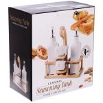 Набор для специй 4 предмета «White magic» (2емкости для масла 400мл и уксуса+2солонки) квадрат