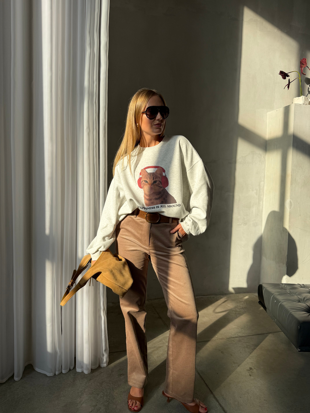 Худи Cats серый меланж