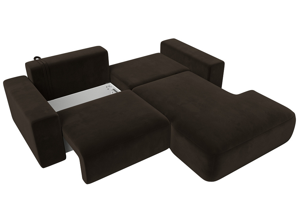 Диван угловой Лига-036 НПБ Классик правый угол МИКРОВЕЛЬВЕТ Коричневый