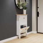 Обувница 2 ящика КЫМОР (HEMNES), 59х22х101 см, белый/светло-коричневый