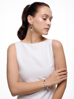 Серьги "Pearl charm" green Silver