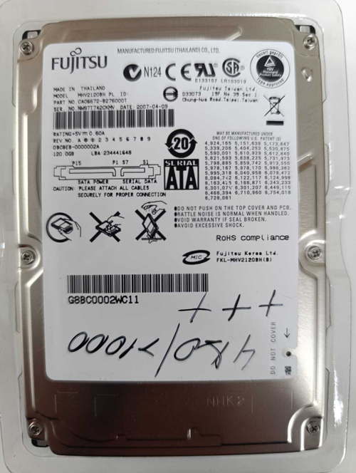 HDD SATA 120 Gb 2,5'' бу без дефектов с ресурсом