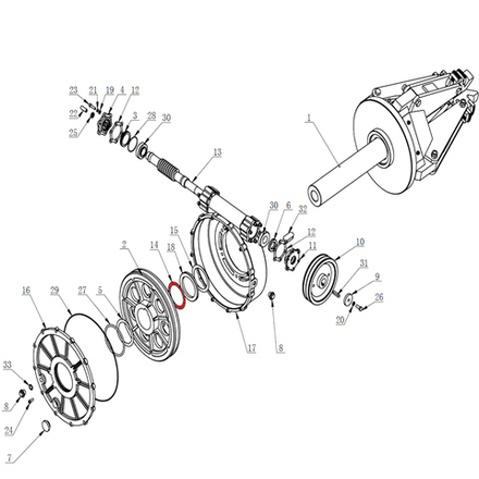 Шайба главного вала червячного редуктора V-26 (TC-10-1400005)