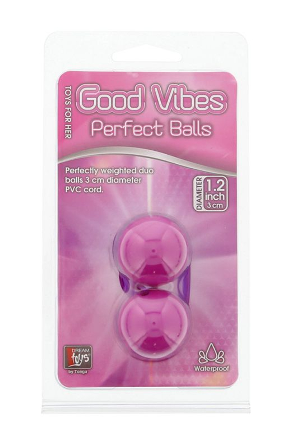Фиолетовые вагинальные шарики на мягкой сцепке GOOD VIBES PERFECT BALLS (Цвет: фиолетовый)