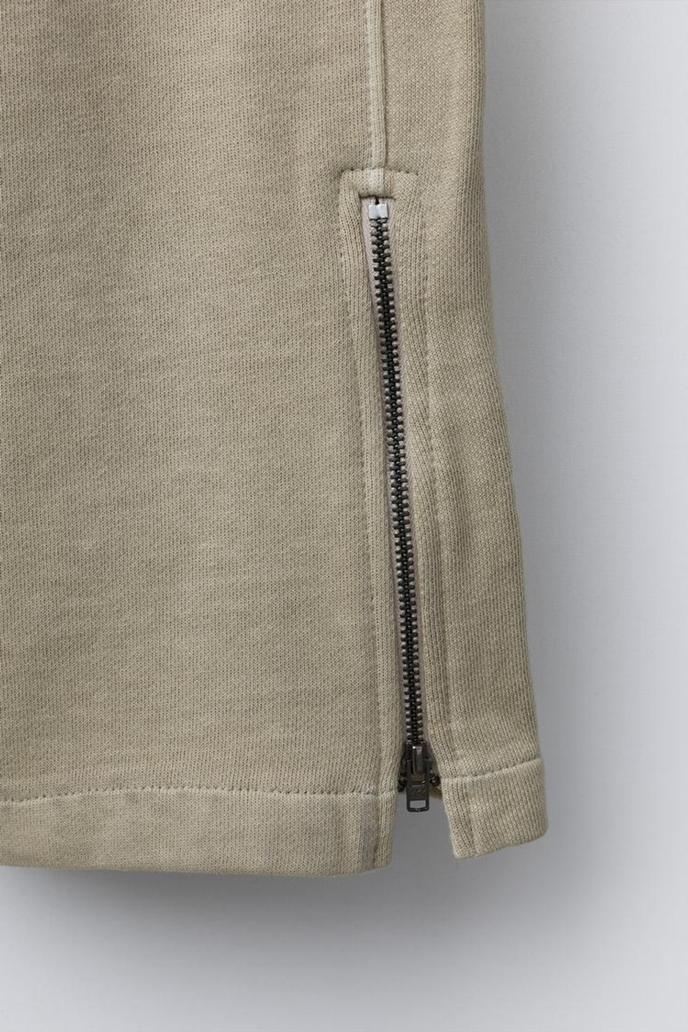 ZARA ШИРОКИЕ БРЮКИ ИЗ ФЛИСА, БЕЖЕВЫЙ