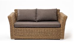 "Капучино" диван из искусственного ротанга (гиацинт) двухместный, цвет соломенный