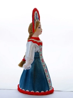 Кукла коллекционная фарфоровая Любава в русском костюме