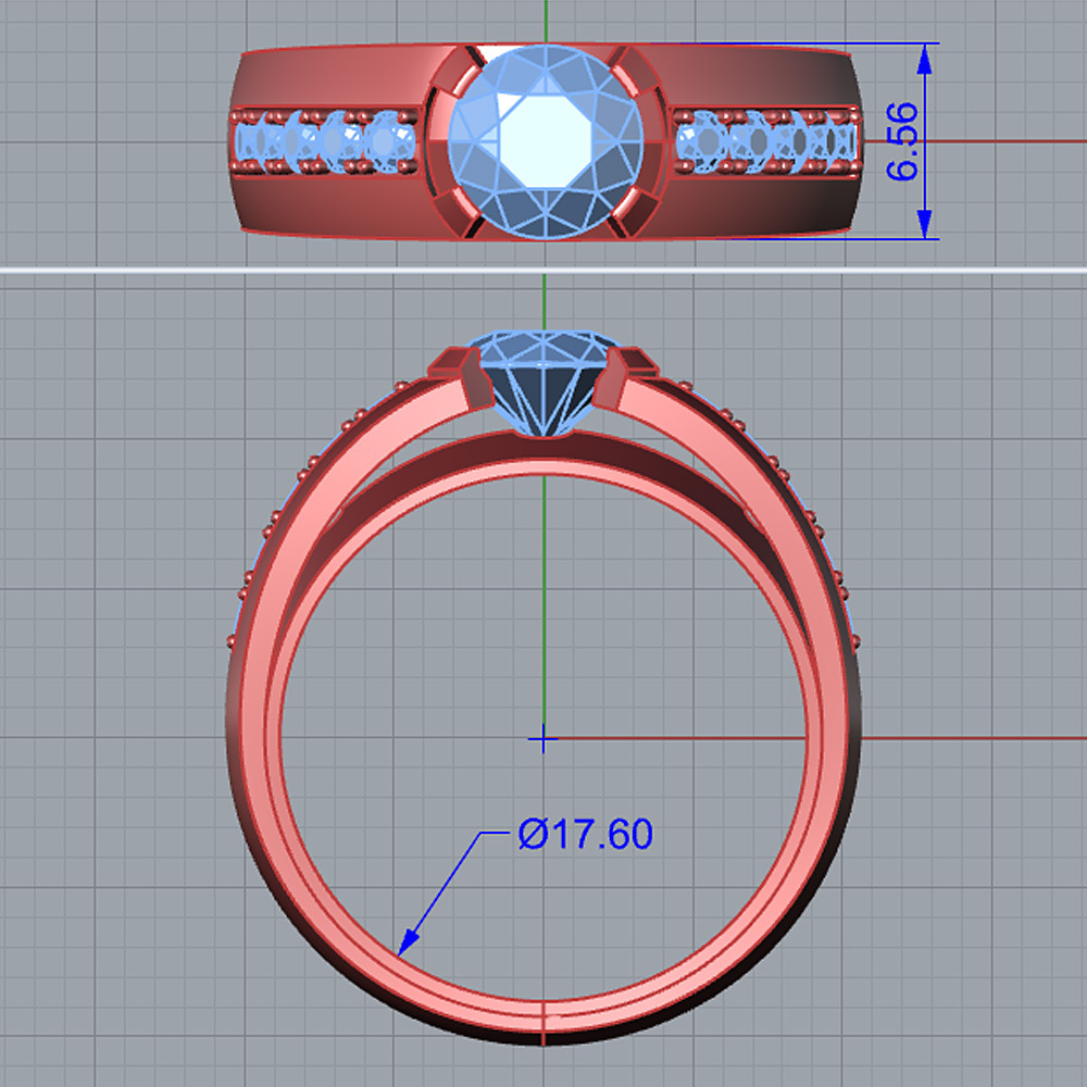 3д модель кольца с камнями