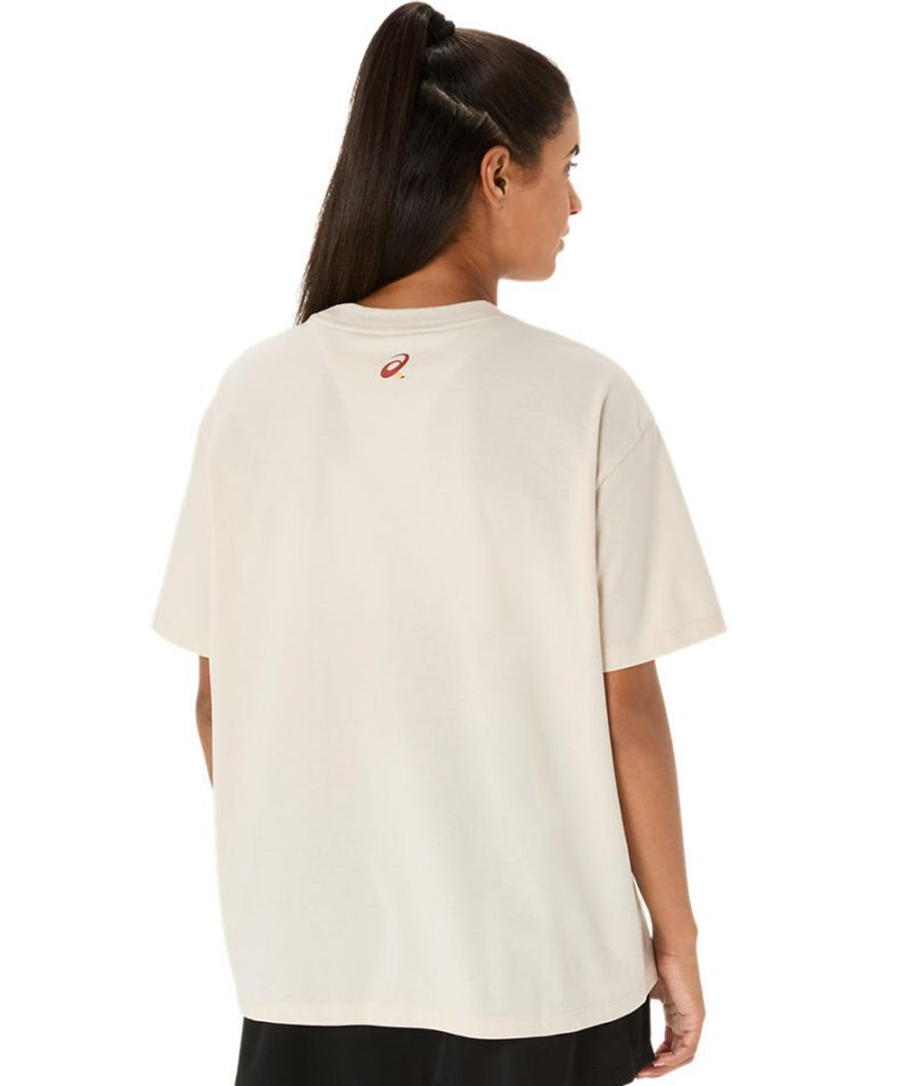 Женская теннисная футболка Asics Court Graphic Short Sleeve - Бежевый
