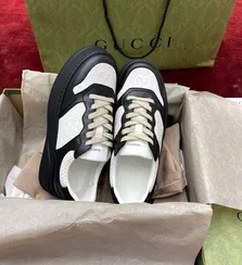 Кроссовки Gucci GG Embossed Sneaker Black White, черный