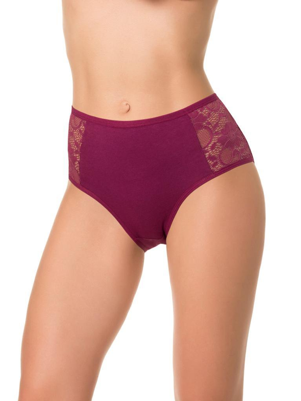 Хлопковые трусики с высокой линией талии (Размер: 4X) (Цвет: черный)