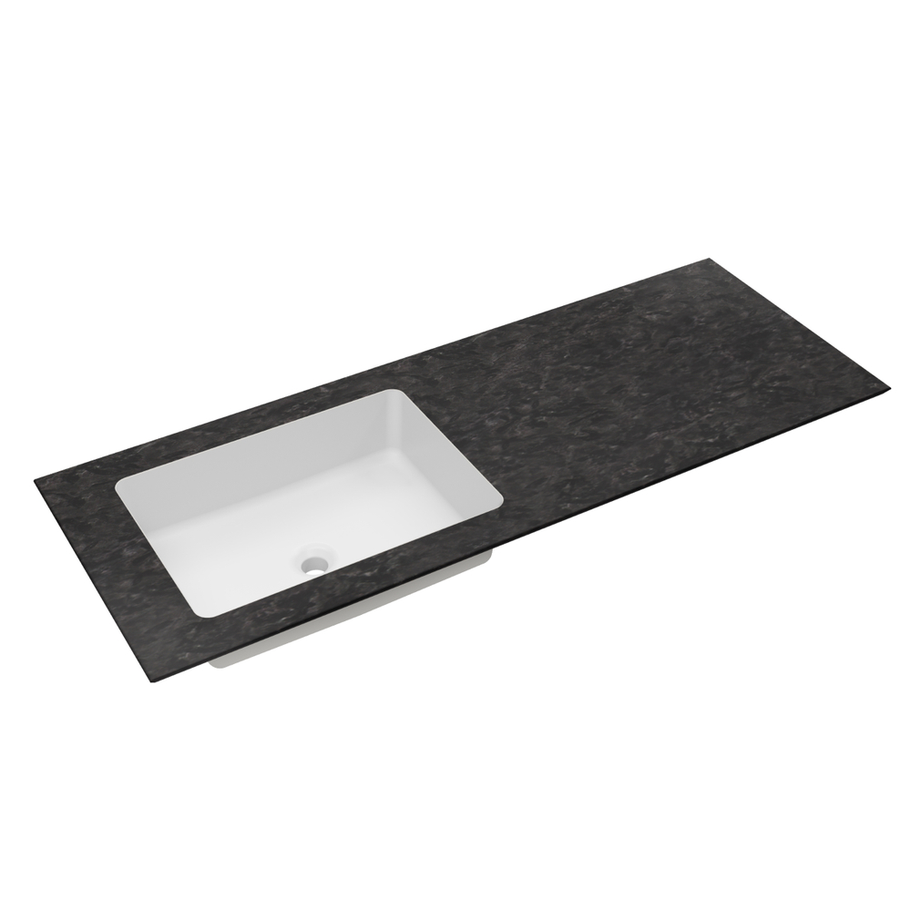Столешница из натурального мрамора с интегрированной раковиной VWTB-4LX140VB-L, левая,черный Версаче