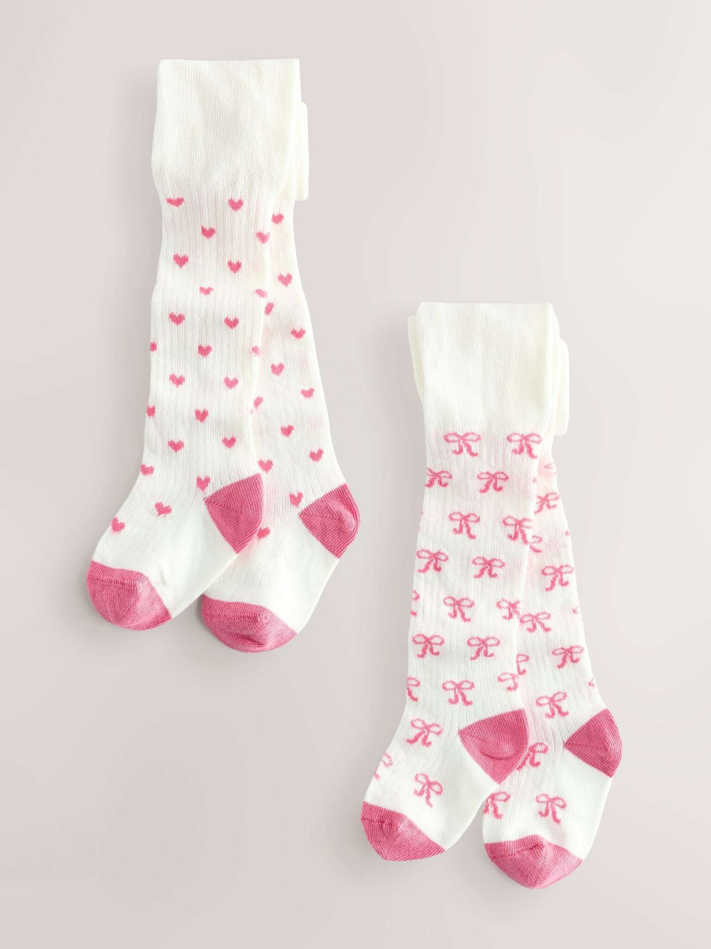 Колготки для малышей Next E48-347, 3 шт., Белый, Розовый