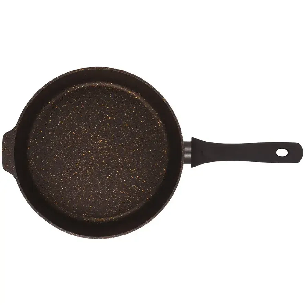 Сковорода глубокая 26см с ручкой «Грация» (черный/золото) сгчз260а
