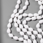 Хрустальный жемчуг, оттенок "Лаковый белый", капля 9*13мм