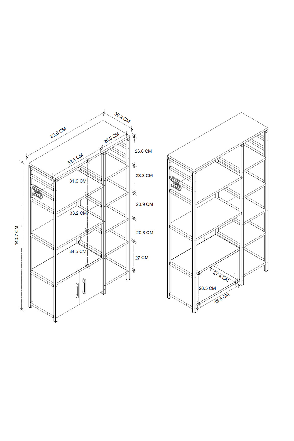 Стеллаж кухонный BRAZIL - белый