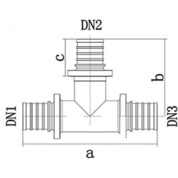 Тройник ONE PLUS переходной 20-20-16 латунь акс. (80/10)
