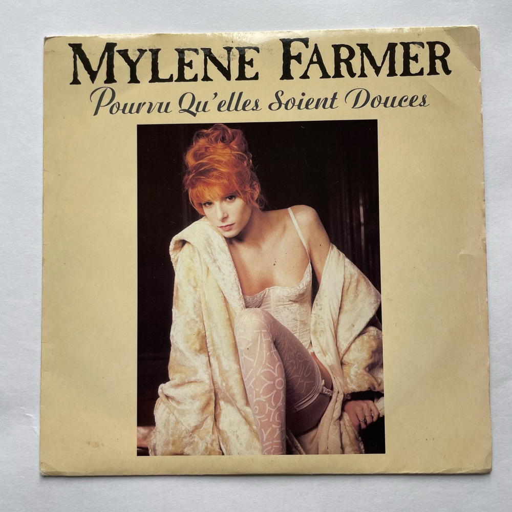 Винтажная виниловая пластинка LP Mylene Farmer Pourvu Qu'elles Soient Douces (Франция 1988) 7 дюймов маленькая пластинка