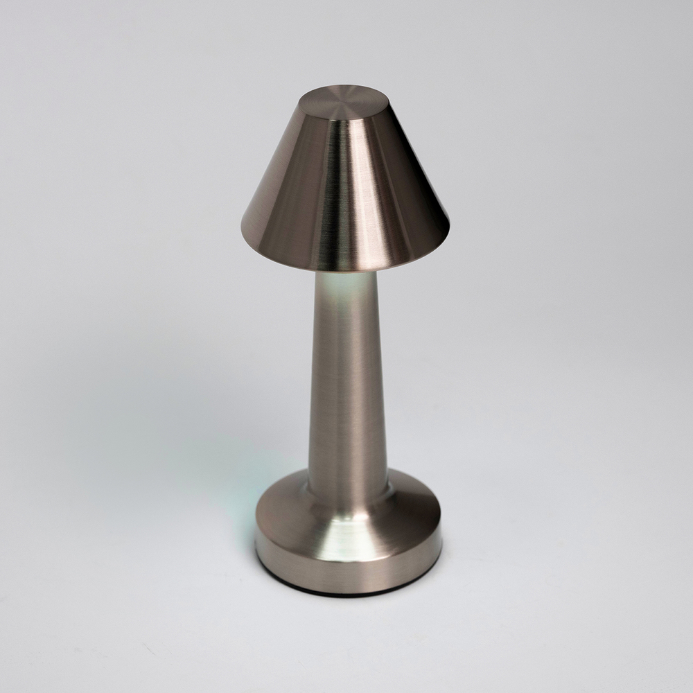 Настольный светодиодный светильник 3Вт, 180лм, 3000/4000/6000K, Ra>80, изменение цветовой температуры, металл/акрил, никель/белый