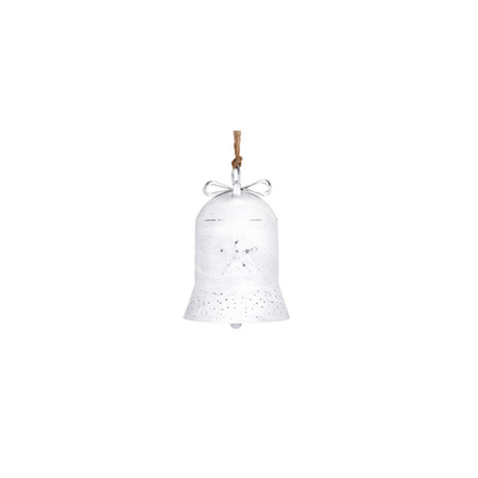 Колокольчик металлический белый Звезда 14*21 см
