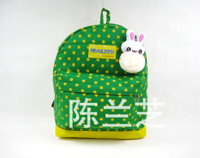 Рюкзак детский в горох с большим карманом на молнии