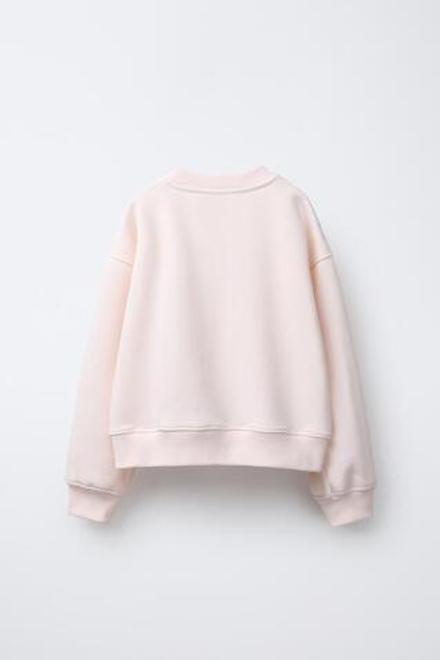 ZARA ТОЛСТОВКА С АТЛАСНЫМ БАНТОМ И ВЫШИВКОЙ, РОЗОВЫЙ