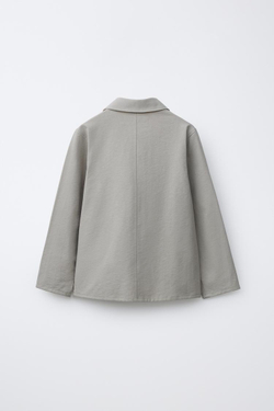 ZARA КУРТКА-РУБАШКА С КАРМАНОМ, СЕРЫЙ/КОРИЧНЕВЫЙ