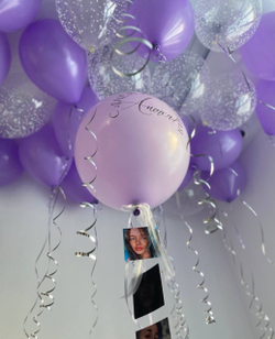 Сиреневые воздушные шары с фотографиями №2058