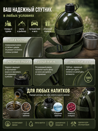 Фляга туристическая 1л Caps32