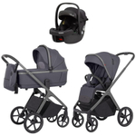 Коляска Carrello Vector CRL-6550 Ammonite AY329 Pro Absolute Black с базой Isofix 3 в 1 Landscape Grey