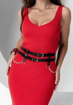 Баска пояс Reya кожа черный L/XL