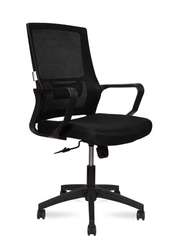 Кресло офисное  Max LB  черный пластик  черная сетка  черная ткань