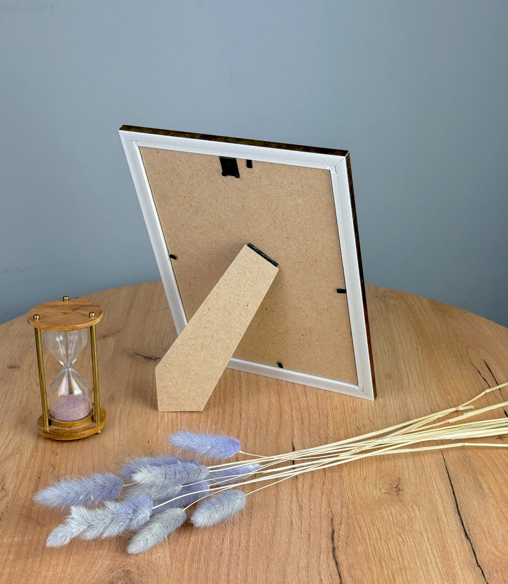 Фоторамка 15х21 см, коричневая, орнамент золото, арт. 1521.144276