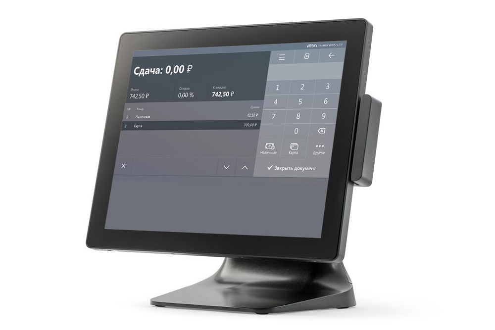 Сенсорный терминал АТОЛ Smart Plus [E915, 15", P-CAP, Intel Celeron J1900 2.0/2.4 GHz, SSD, 4 GB DDR3L], MSR, WinPOSReady 7