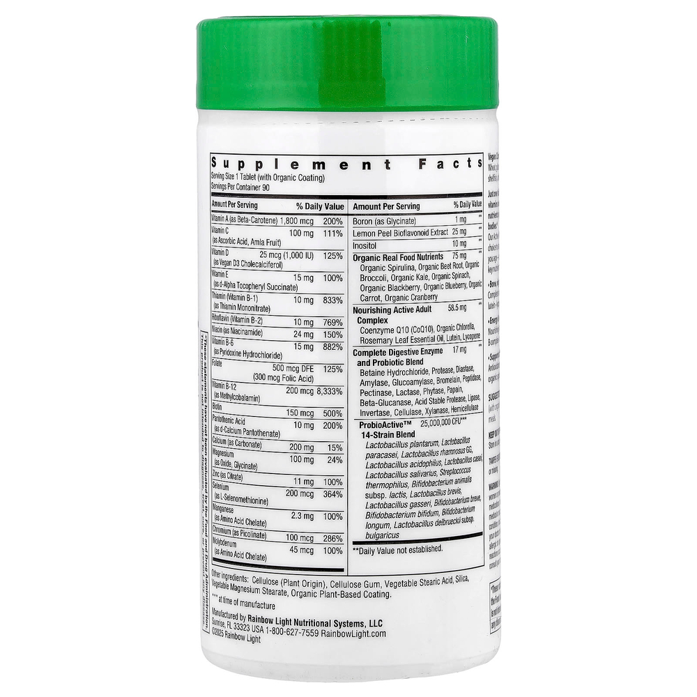 Rainbow Light, Active Adult 50+™, с коэнзимом Q10+, 90 таблеток