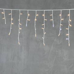 Светодиодная бахрома с колпачком 3,1*0,5 м., 120 экстра теплых белых LED ламп, мерцание, каучуковый белый провод, LTC (LL120BLW-8-2EWW)