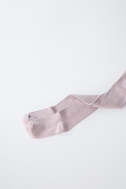 ZARA НАБОР ИЗ ДВУХ ОДНОТОННЫХ КОЛГОТОК, РОЗОВЫЙ