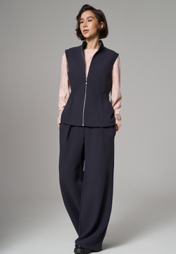 Брюки палаццо синие