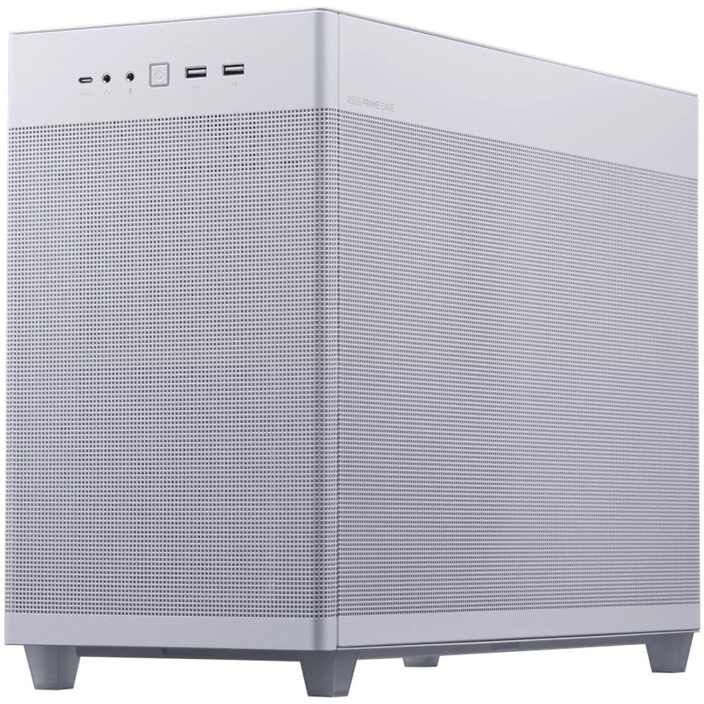 Корпус ASUS Prime AP201 Tempered Glass MicroATX Case White - stylish 33-liter MicroATX case with tool-free side panels, with support for 360 mm coolers, graphics cards up to 338 mm long, and standard ATX PSUs
