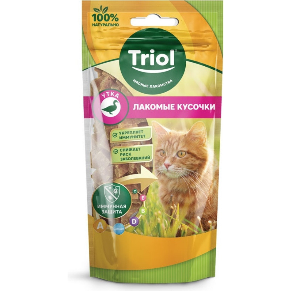 Лакомство Triol для кошек Лакомные кусочки из утки 40 гр