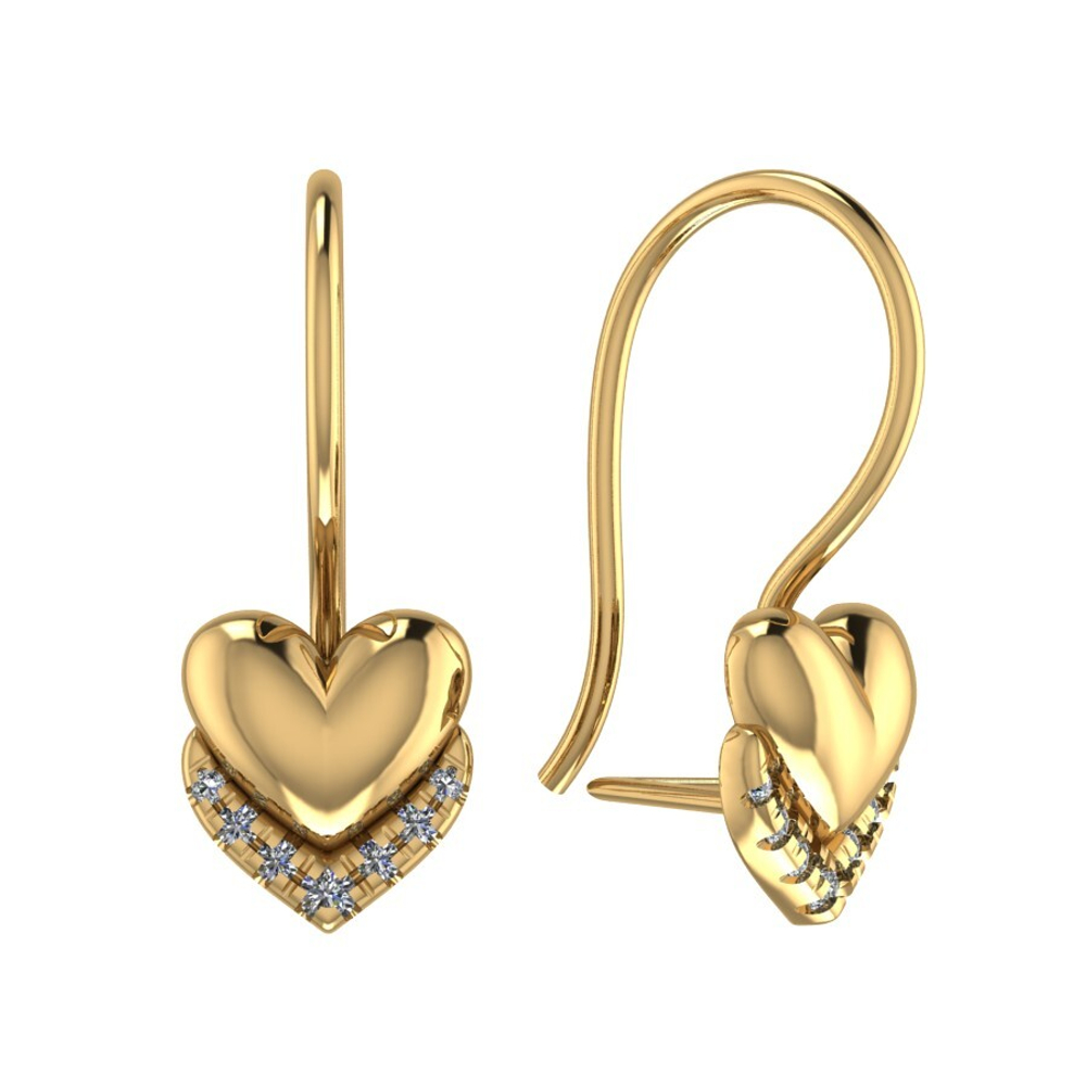 Серьги из золота 585 пробы с Фианит