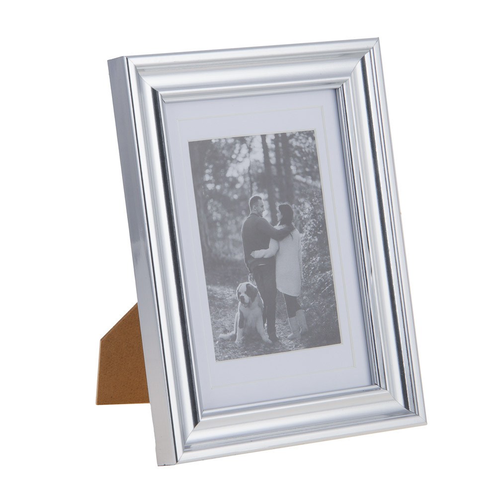 Фоторамка, 13х18 см, полистирол, цвет серебряный, арт.23-5