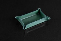 Лоток фигурный ЛЮКС из зеленой кожи Full Grain Тоскана