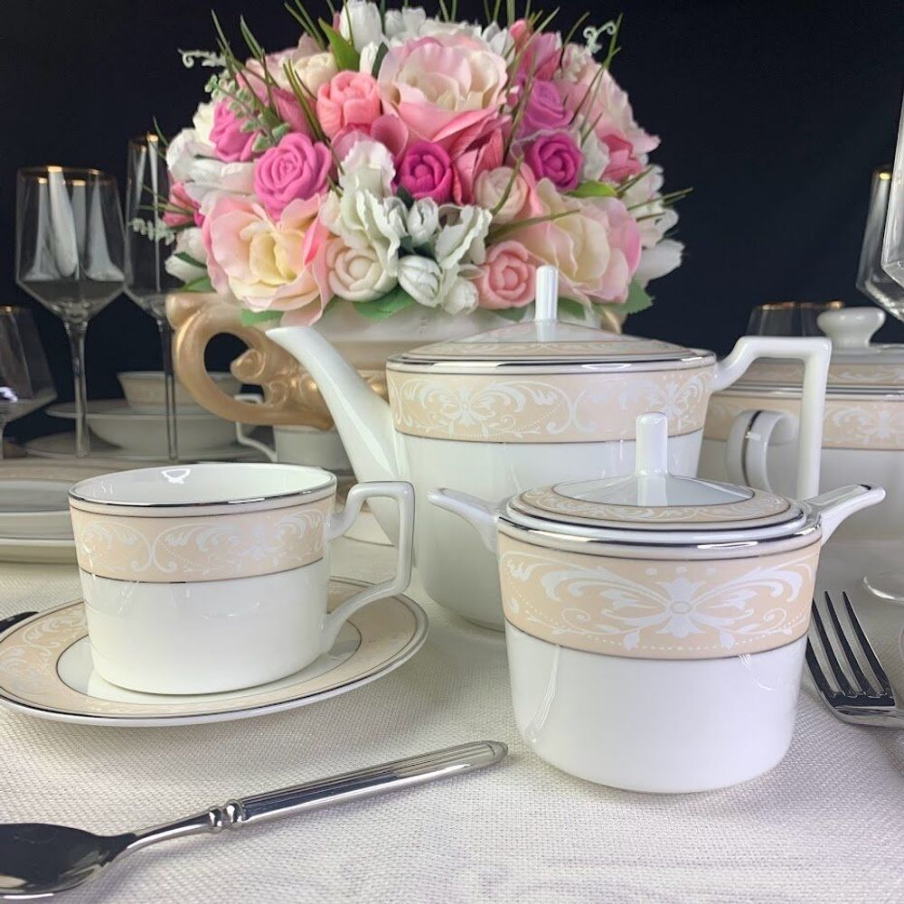 Lenardi 145-350 Чайный сервиз 18пр. 250 мл ДЖУЛЬЕТТА в под.уп.(х2)Костяной фарфор