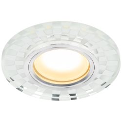 Светильник встраиваемый cо светодиодной подсветкой ЭРА DK LD47 SL /1 под лампу MR16 GU5.3 белый/белый | Встраиваемые LED светильники