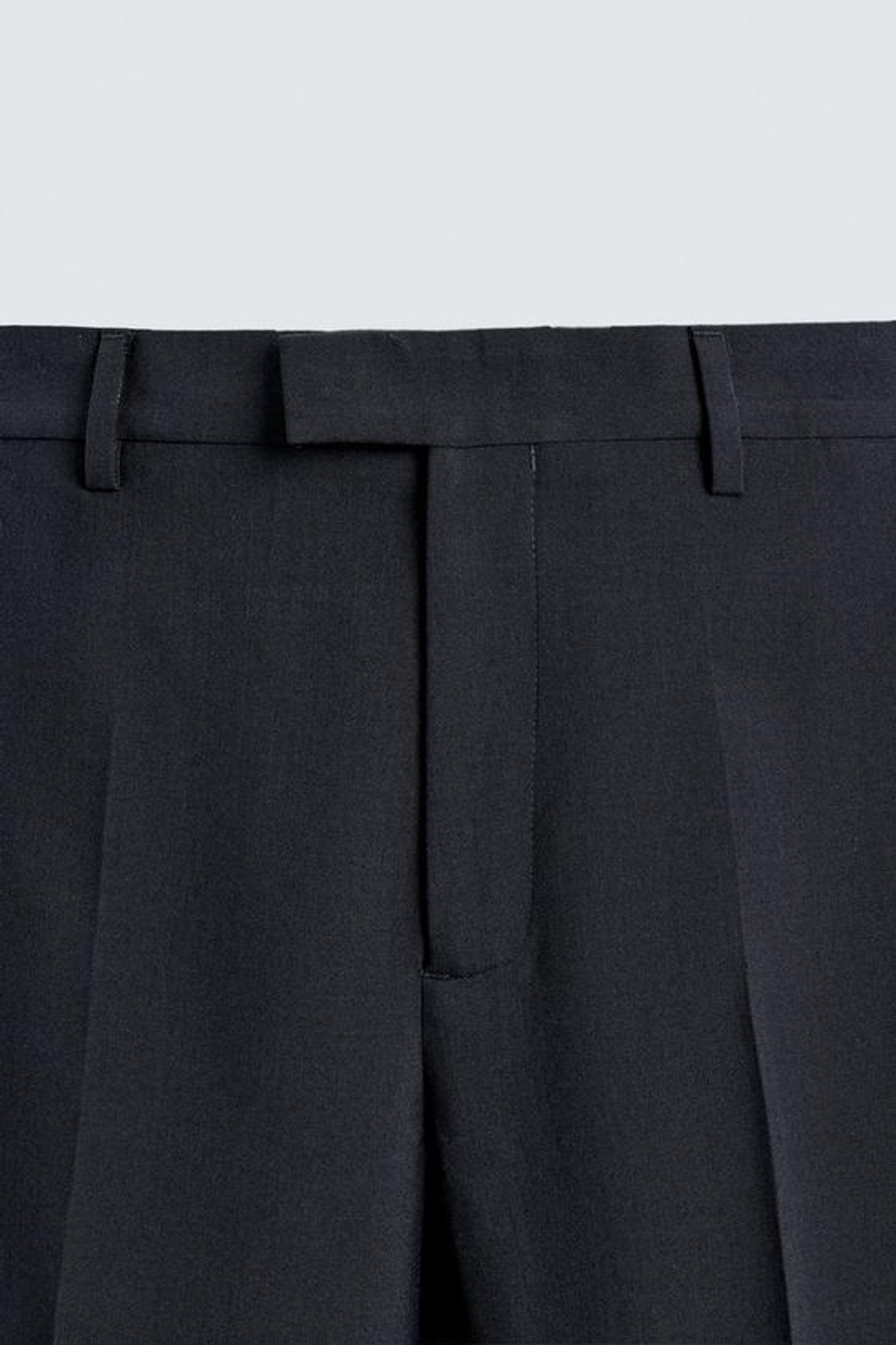 ZARA КОСТЮМНЫЕ БРЮКИ STRAIGHT FIT ИЗ ШЕРСТИ LIMITED EDITION, МОРСКОЙ СИНИЙ