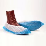 Бахилы КОМПЛЕКТ 50 штук (25 пар), ДВОЙНЫЕ (со стелькой), 40х14 см, 80 мкм,LAIMA, 104982