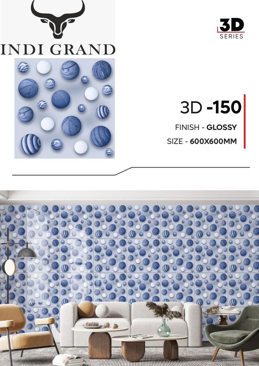 Керамогранит 3D 60х60 glossy - 150